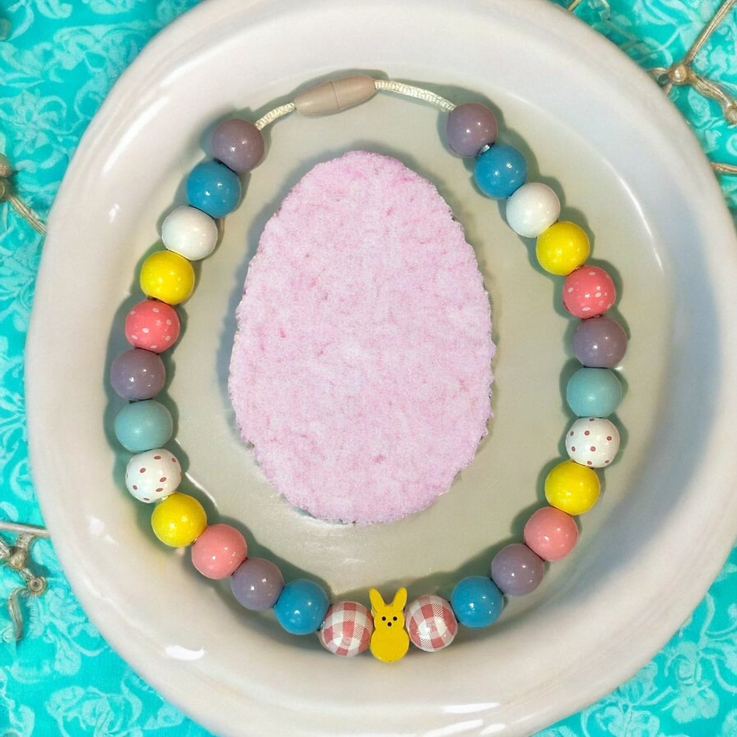 Yellow Peeps Wooden Beaded Necklace