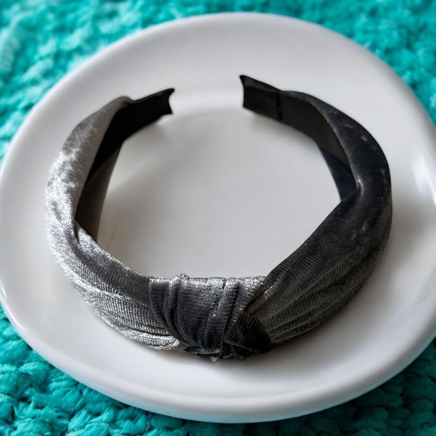 Dark Gray Velvet Headband