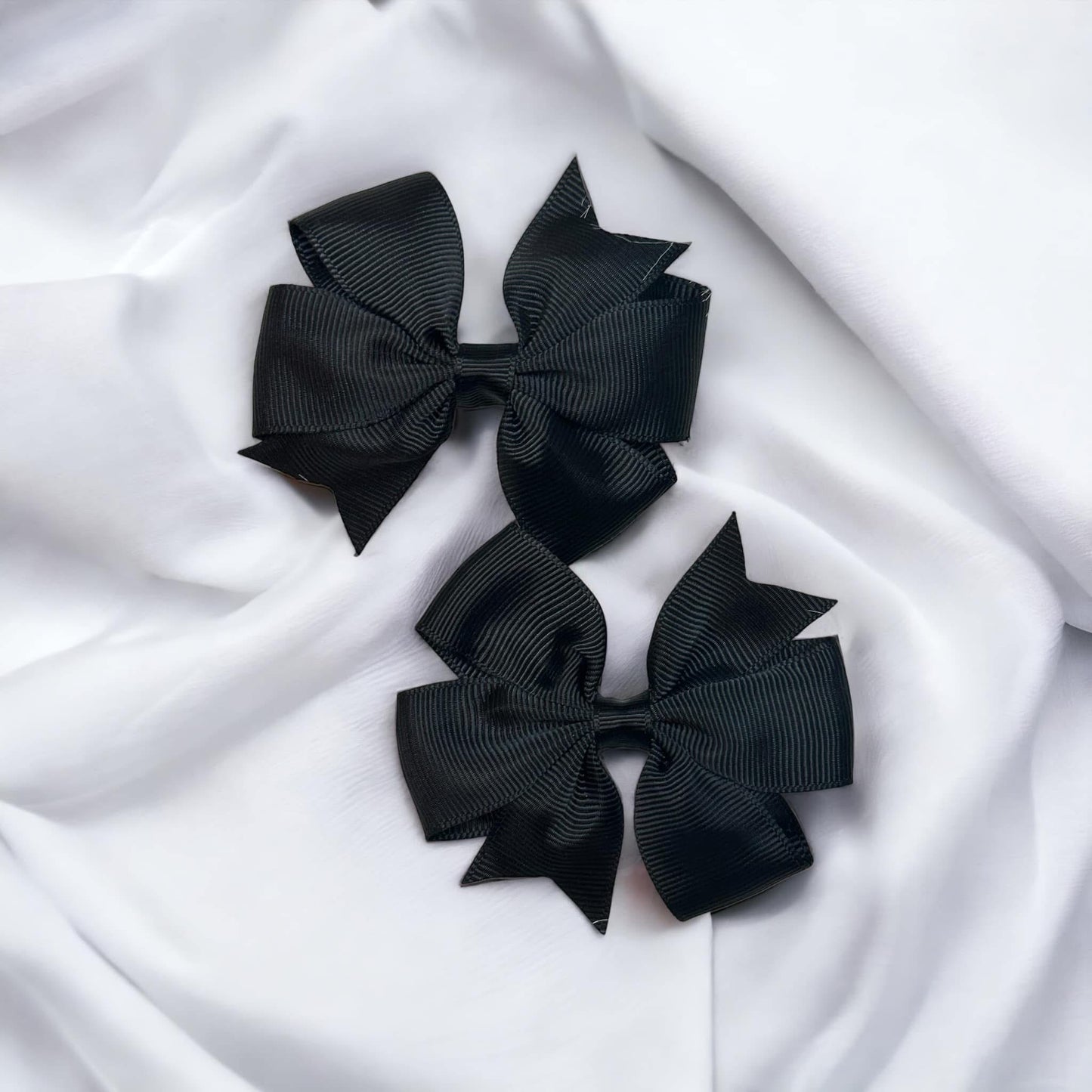 Solid Black Piggy Bows