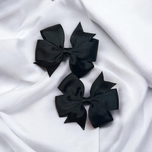 Solid Black Piggy Bows