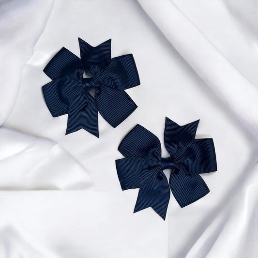 Solid Navy Blue Piggy Bows