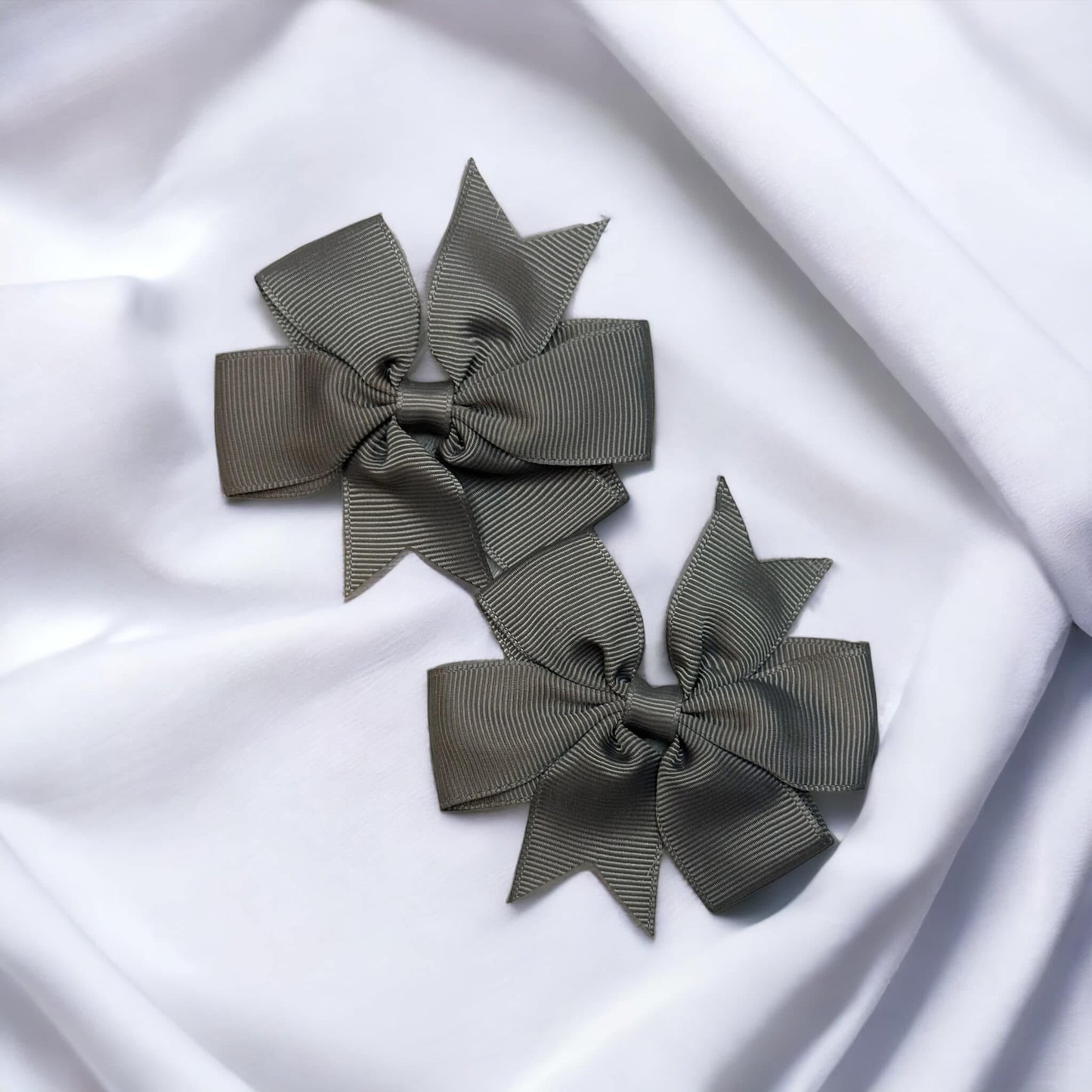 Solid Gray Piggy Bows