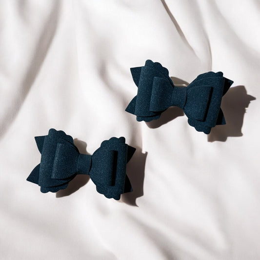 Dark Blue Piggy Bows