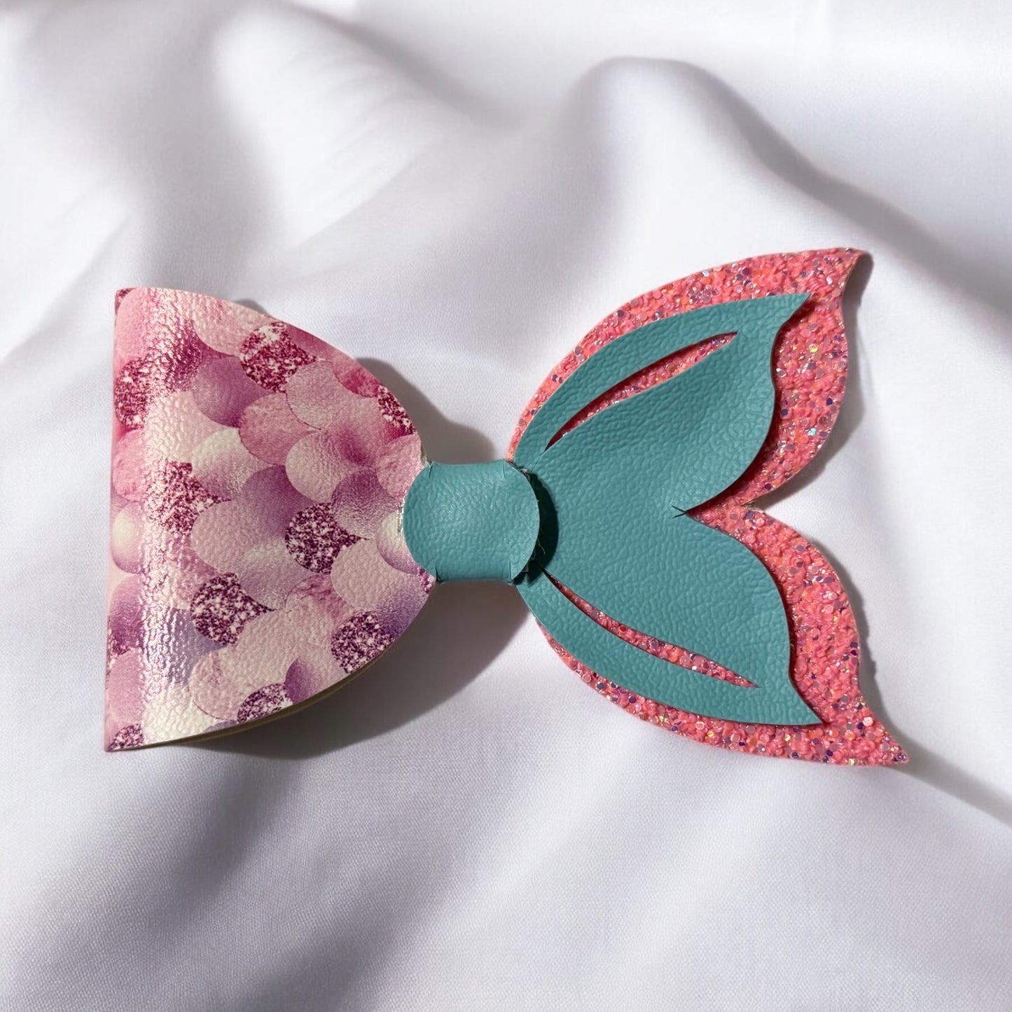Mermaid tail Faux Leather Bow