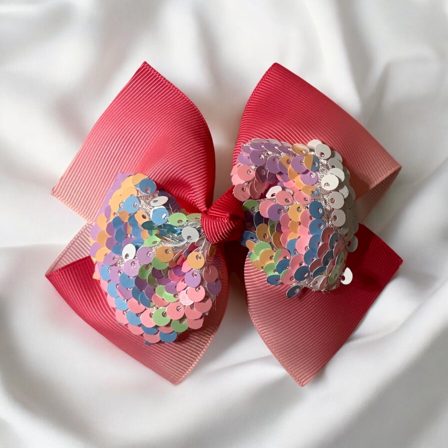 Pink Sequin Ribbon Bow