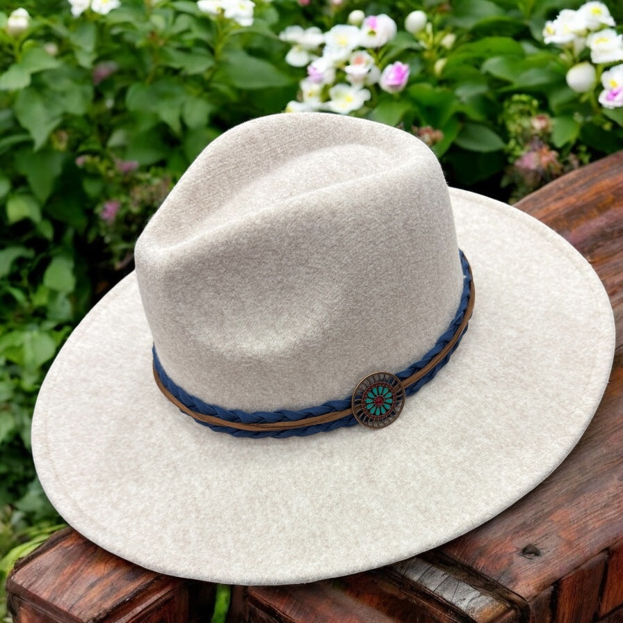 Soft beige Wide Brim Felt Hat