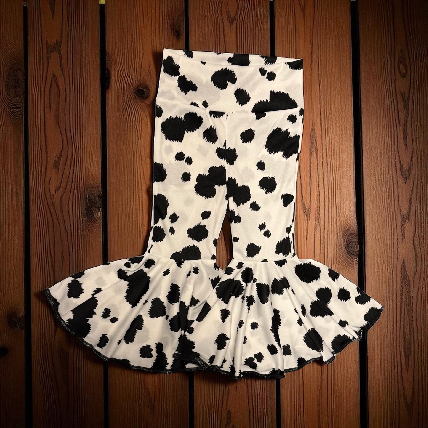 Cowprint bellbottoms Size 6/7y