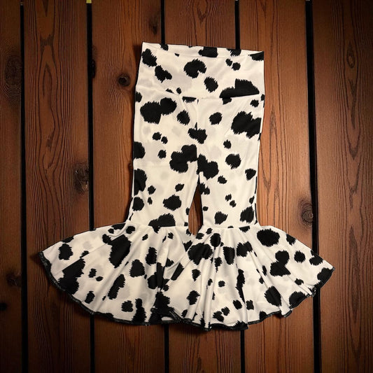 Cowprint bellbottoms Size 6/7y