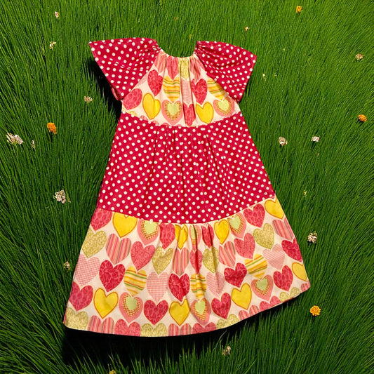 Heart peasant Dress Size 8/9y