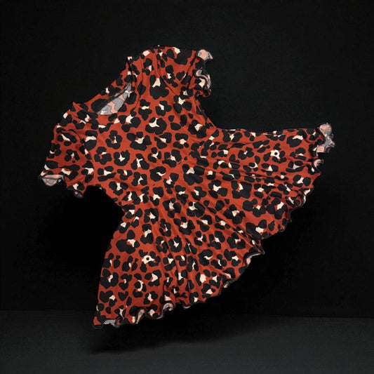 Leopard peplum dress Size 3/6m