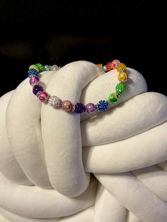 Rainbow Acrylic Beaded Necklace