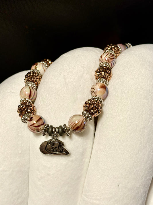 Cowboy hat Acrylic Beaded Necklace